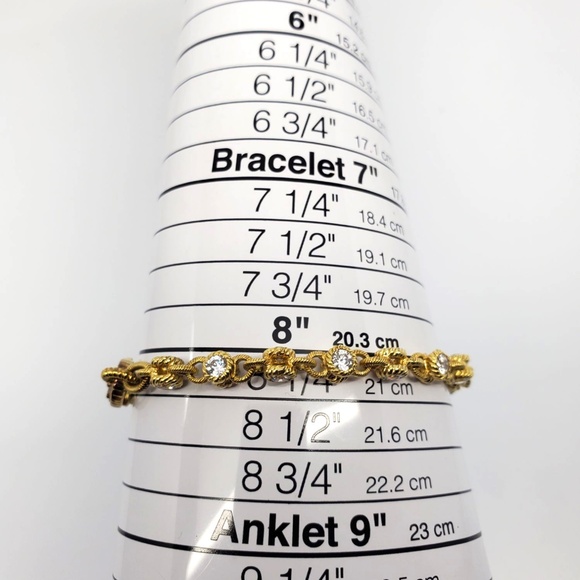 Judith Ripka Sterling Silver Gold-Tone CZ Link Bracelet #21219 - Picture 7 of 12